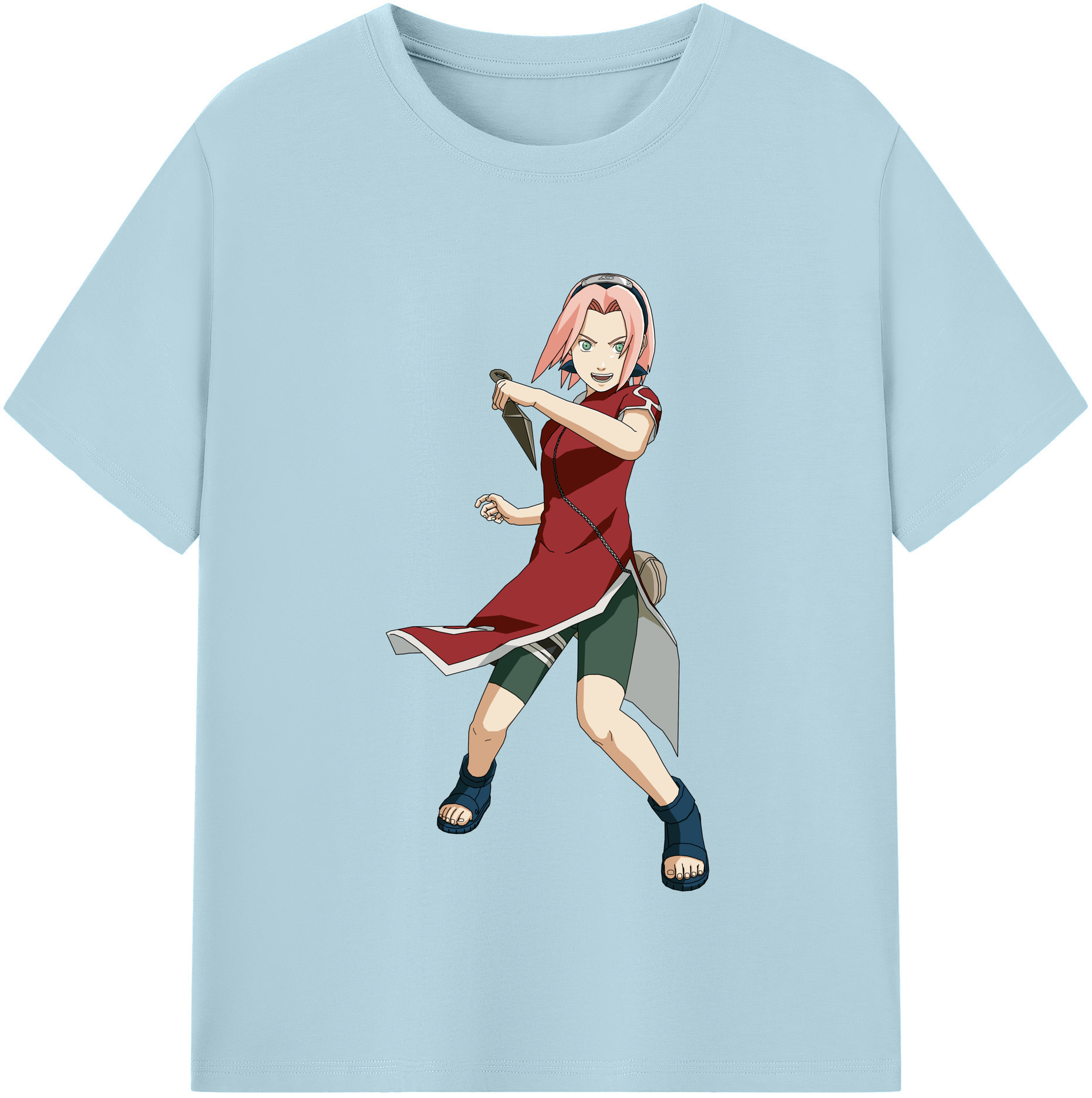 （画像用） NARUTO -ナルト- 春野サクラ Haruno Sakura 綿100％半袖Tシャツ（フロントプリント）